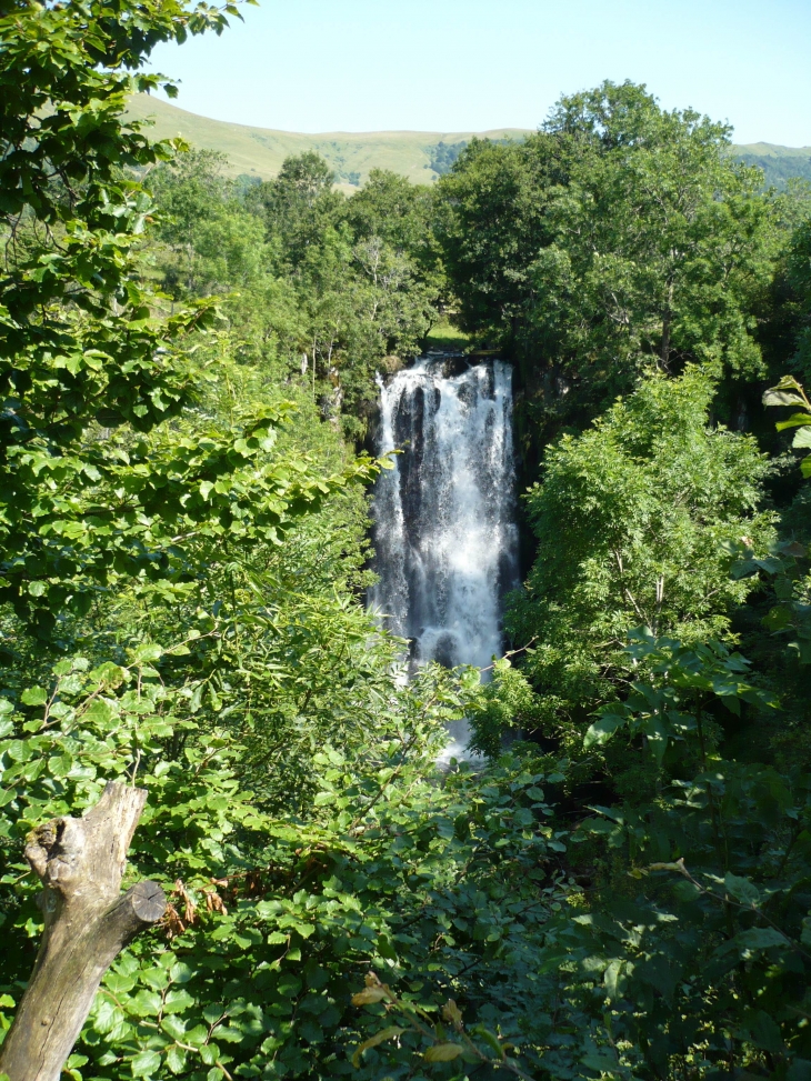 Formée par la Rhue, cette sublime cascade du Sartre tombe de trente mètres de hauteur. - Cheylade