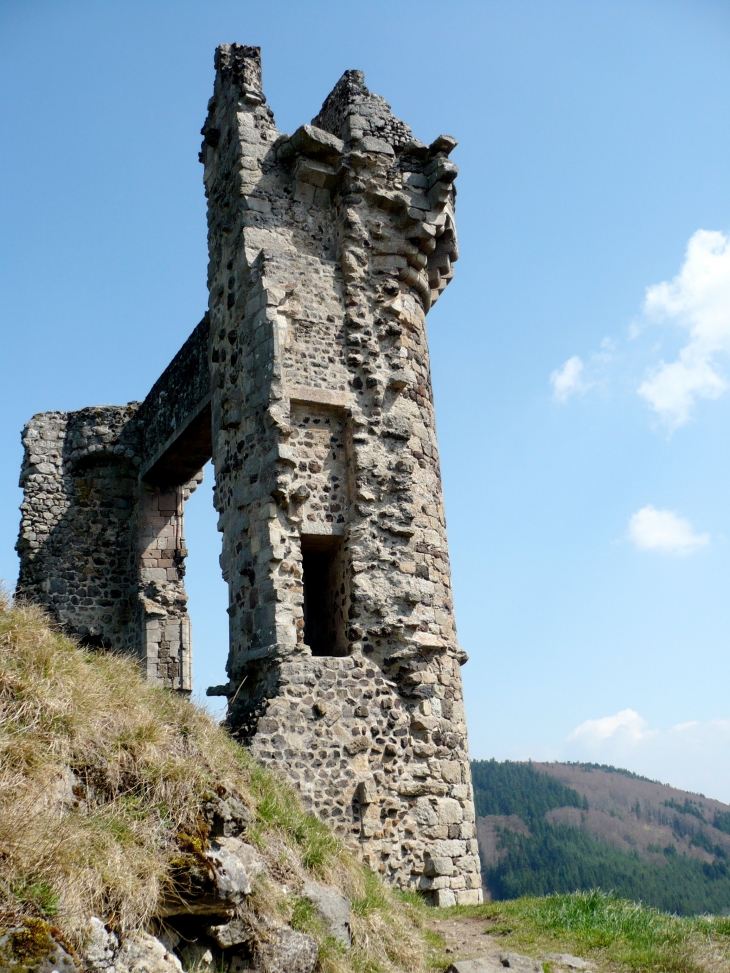 La potence du château féodal édifié début XIVe siècle. Ravagé par un incendie en 1698. - Allègre