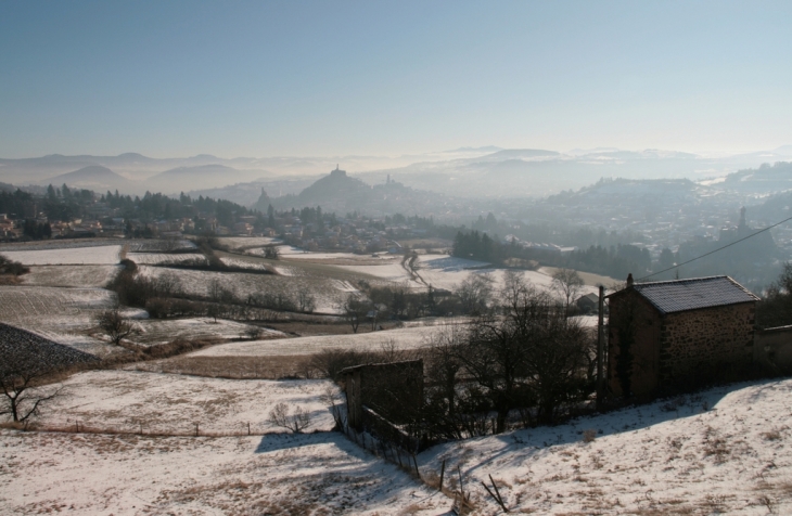 Le Puy en Velay - vue générale avec neige - Le Puy-en-Velay