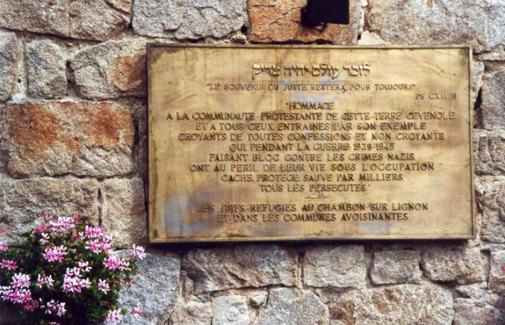 Plaque des justes - Mazet-Saint-Voy