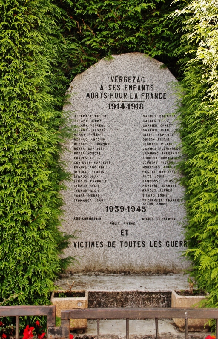 Monument aux Morts - Vergezac