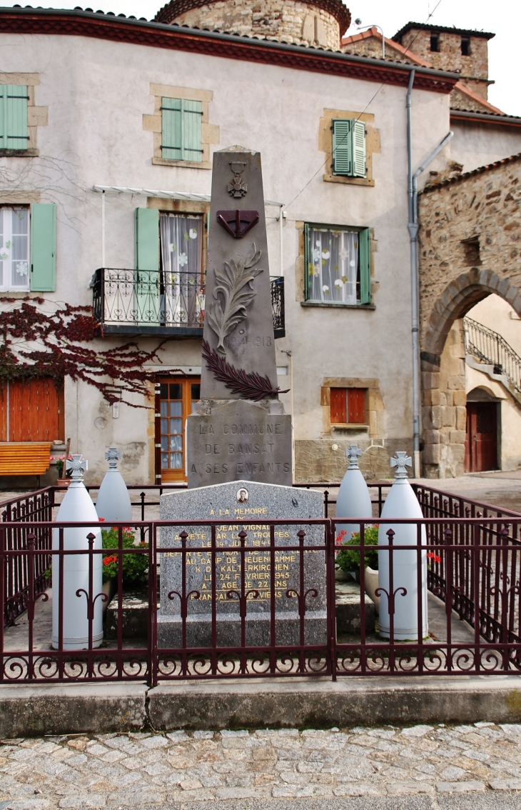 Monument aux Morts - Bansat