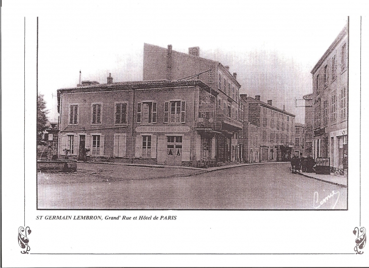 Grand'rue et hotel de PARIS - Saint-Germain-Lembron