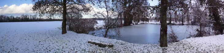 Etang d'Escoville sous la neige