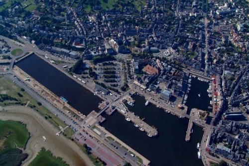 Vue aérienne port de Honfleur