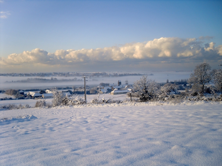 Heugueville sous la neige - Heugueville-sur-Sienne