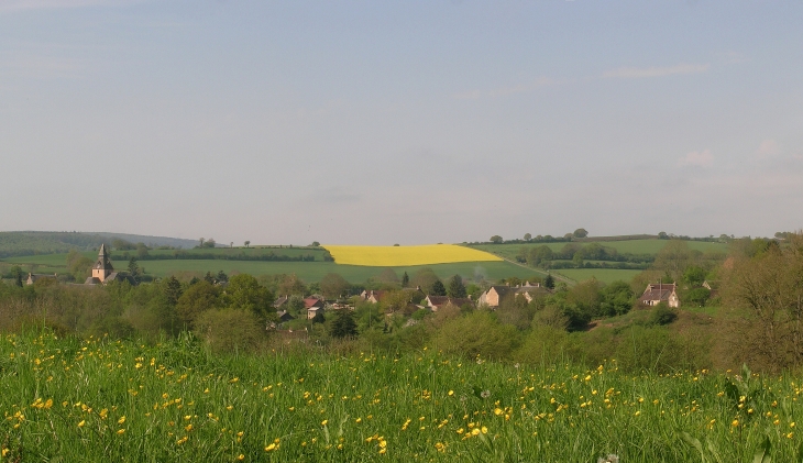 La Roche Mabile vue de la route de Livaie - La Roche-Mabile