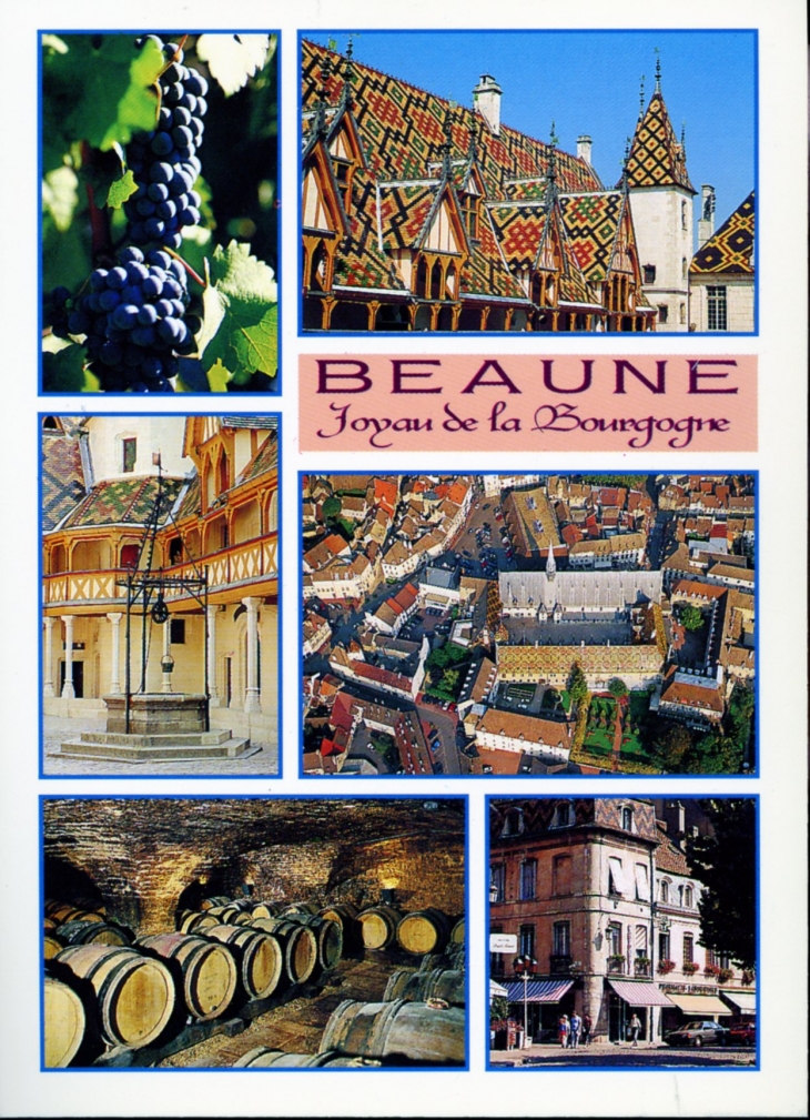 Panorama (carte postale de 1990). - Beaune