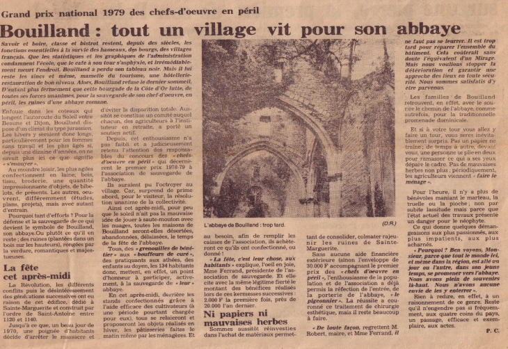 Un article en 1979 pour les archives sur l'abbaye de Sainte Marguerite  - Bouilland