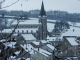 Montreuillon sous la neige, vue de la rigole