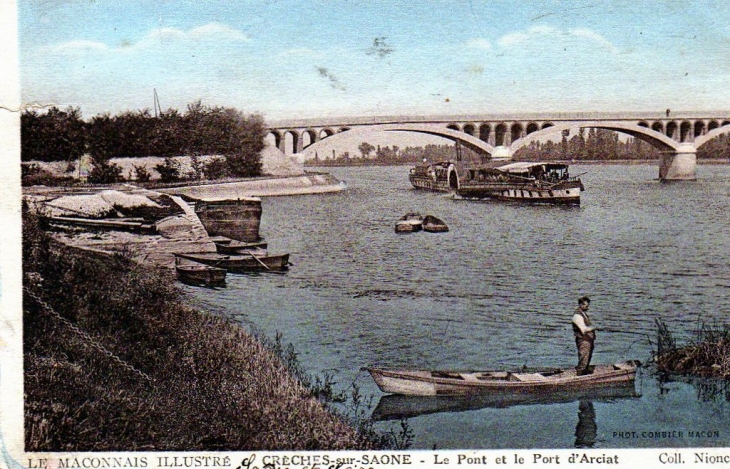 LE PONT ET LE PORT D'ARCIAT - Crêches-sur-Saône