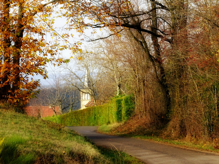 En descendant au bourg de Montmelard, photo prise au lieu-dit 