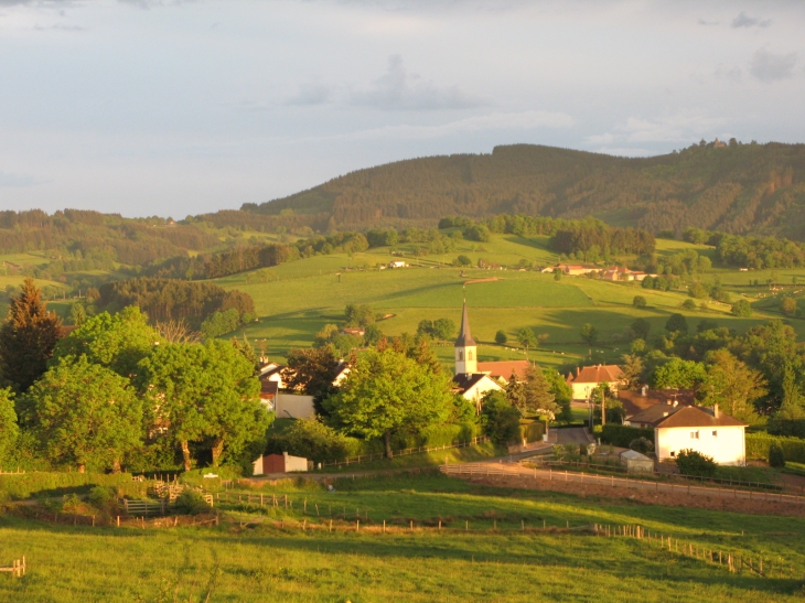 Vue sur le village Montagne de DUN au fond - Varennes-sous-Dun