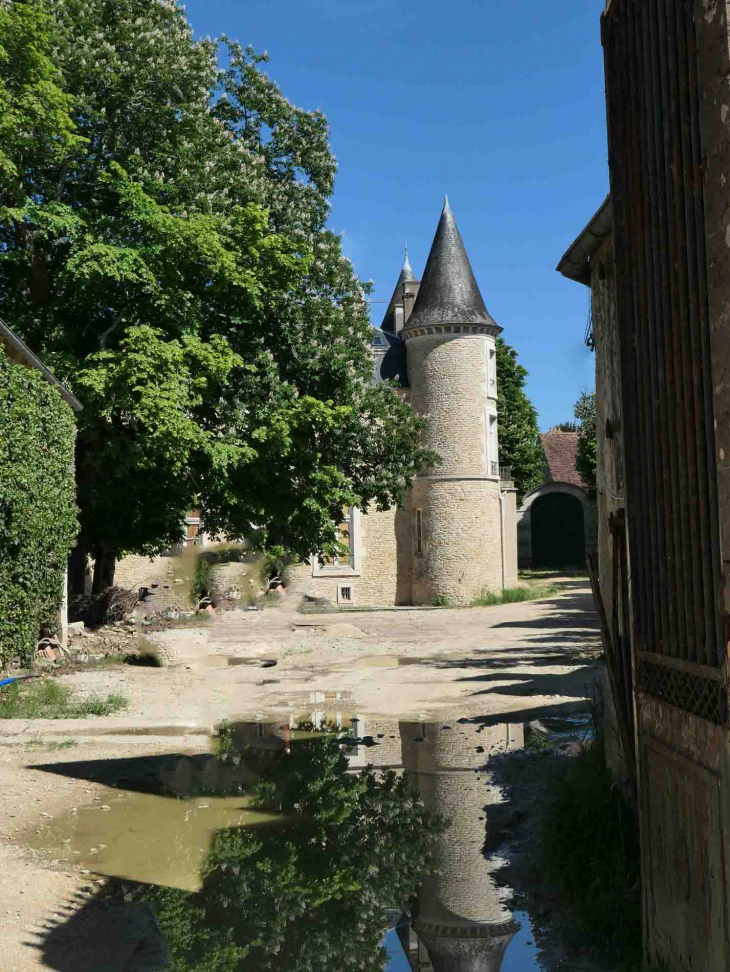 Vue sur la cour du  château - Tharoiseau