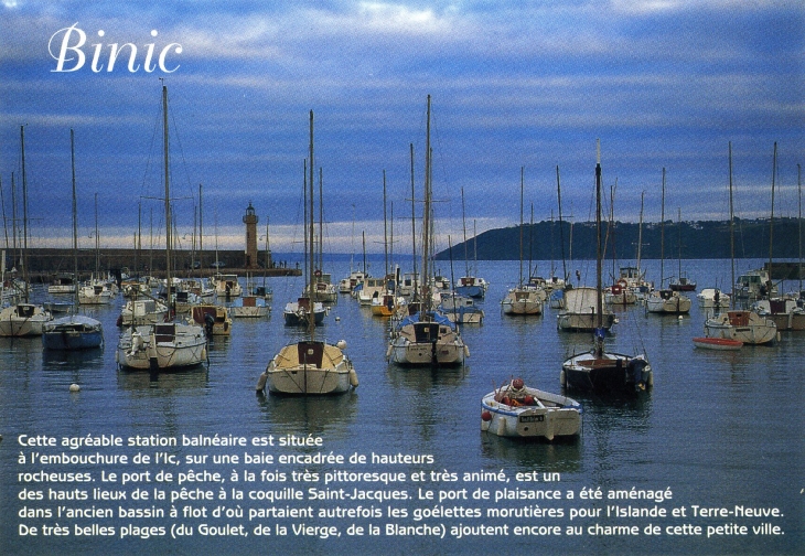 Reflets du soir sur le port (carte postale de 1990) - Binic