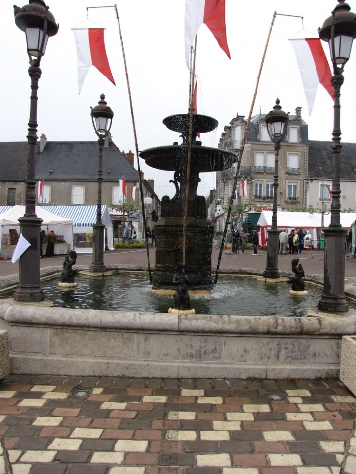 Fontaine sur la place d'Henrichemont