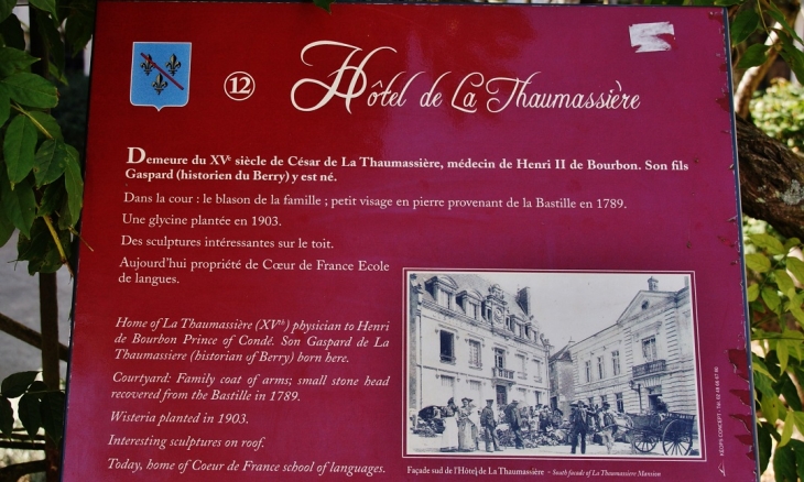 Hotel de la Thaumassiere ( aujourd'hui école de langues ) - Sancerre