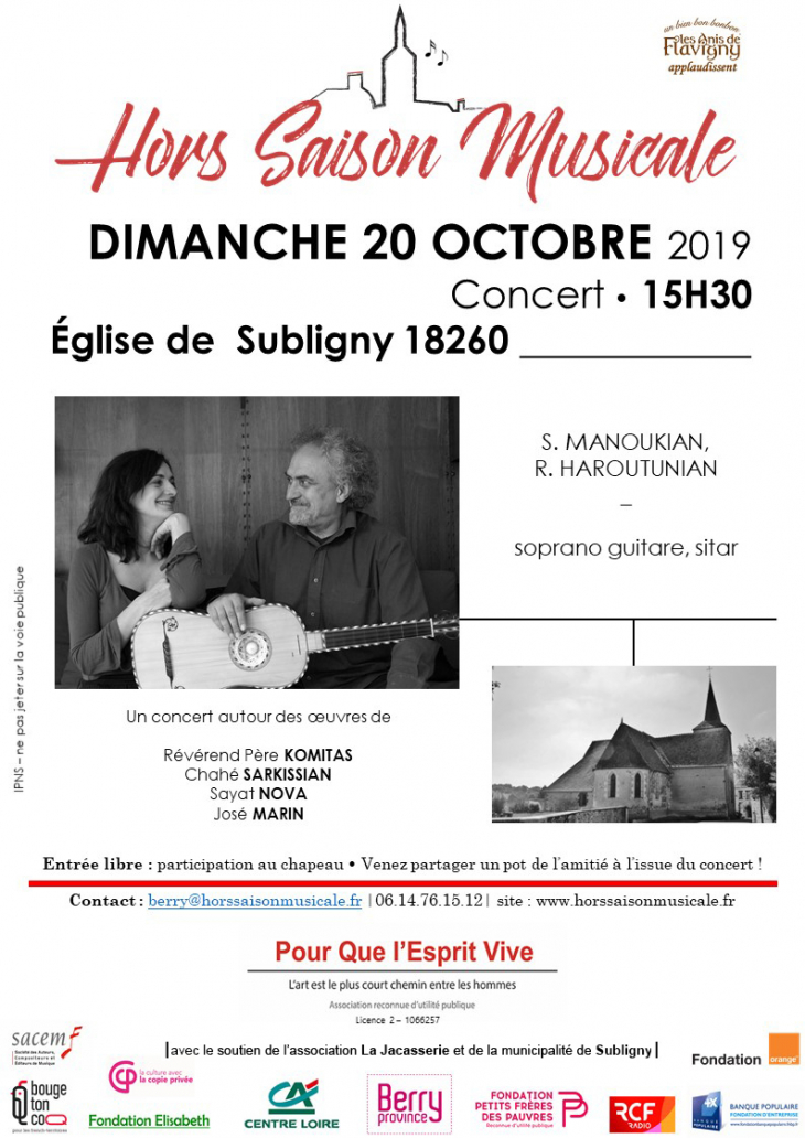 Concert Hors Saison Musicale Duo Manoukian - Haroutunian - Subligny