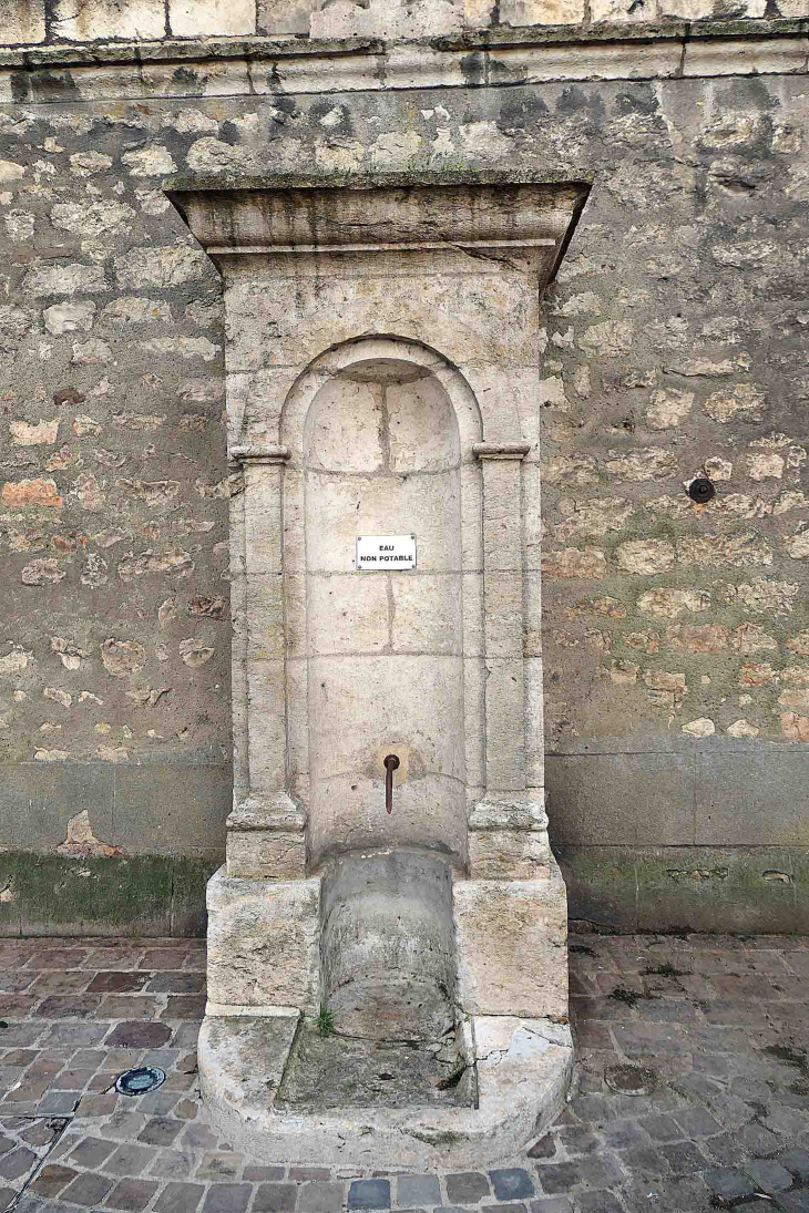 L'église Notre Dame : fontaine devant l'église - Bonneval