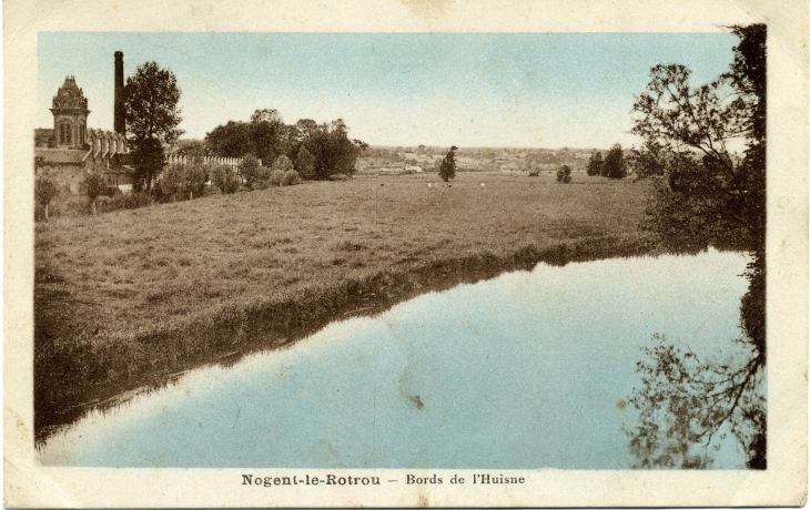 Bords de l'Huisne (carte postale de 1938) - Nogent-le-Rotrou