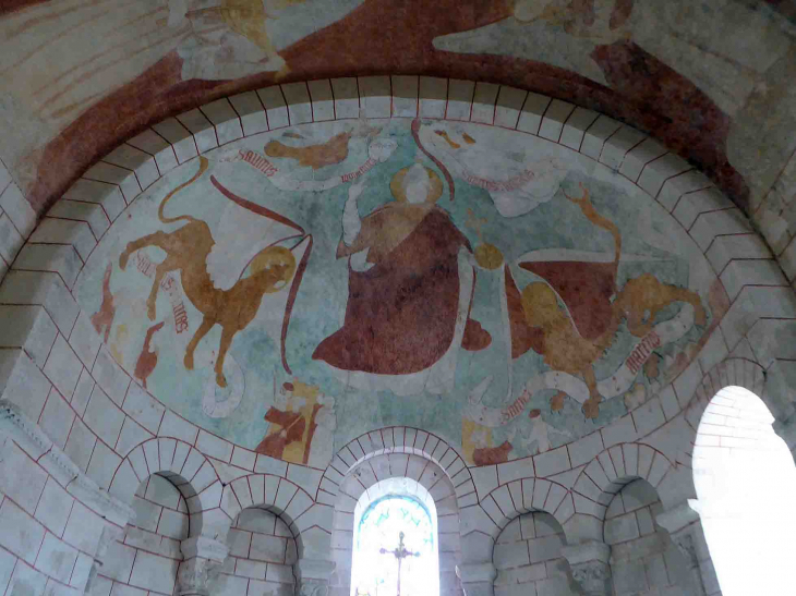 Dans l'église : fresque du choeur - Paulnay