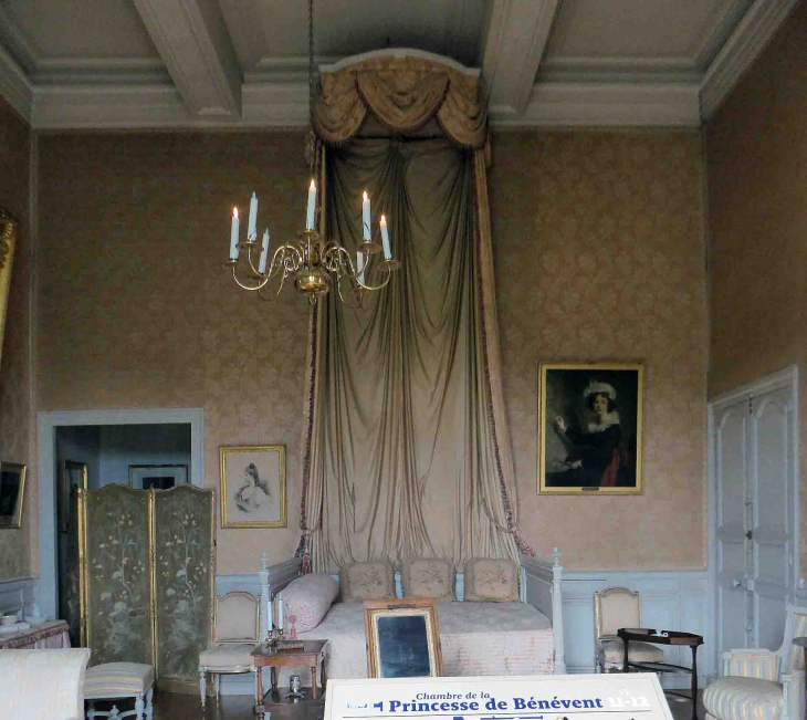 Le château de Talleyrand : la chambre de la Princesse de Bénevent - Valençay