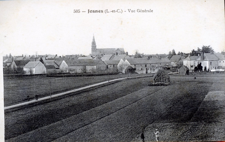 Vue générale, vers 1919 (carte postale ancienne). - Josnes