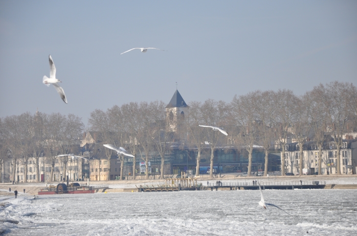 Quand la Loire charie la glace - Orléans