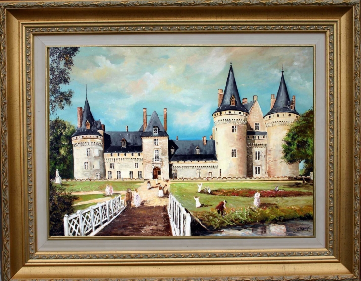 TABLEAU DU CHATEAU DE SULLY SUR LOIRE réalisé par Gérard VICTOIRE artiste peintre à Ladon - Sully-sur-Loire