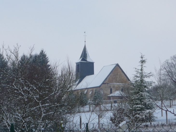 L'Eglise St Antoine Ermite sous la neige - Vulaines