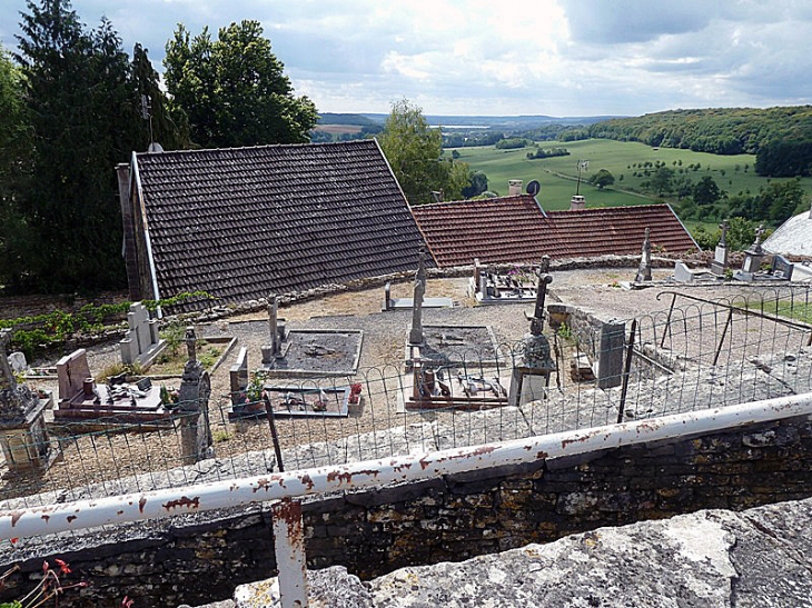 Vue sur le cimetière et les toits - Bourg