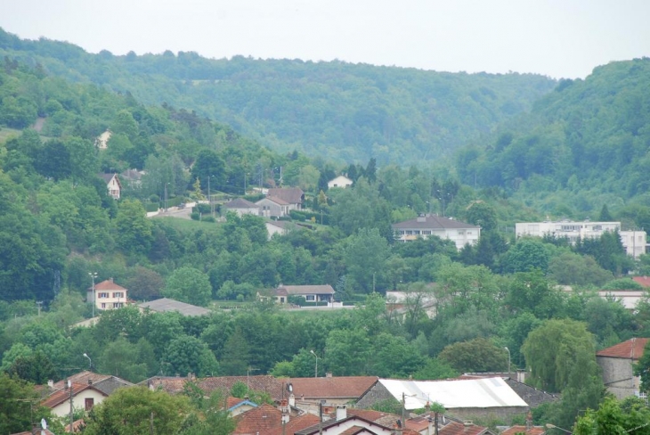 Le collège et la gendarmerie vus de Rachecourt - Chevillon