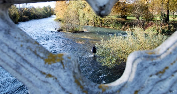 La pêche en rivière Marne. Ici à proximité du jard et de l'ancien hopital - Saint-Dizier