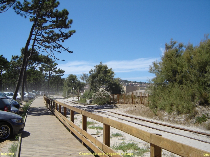 Chemin de bois longeant la plage - Calvi