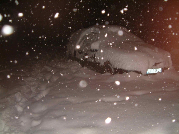 30 cm de Neige le soir - Pompierre-sur-Doubs