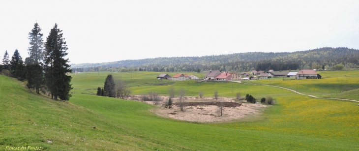 Vue générale du village et de sa tourbière - Reculfoz