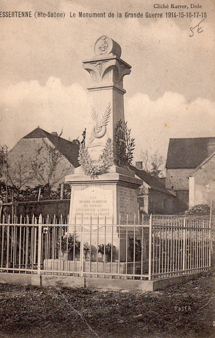 Monument au mort 1914 15 16 17 18 - Essertenne-et-Cecey