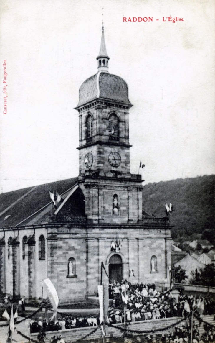 L'église, vers 1910 (carte postale ancienne). - Raddon-et-Chapendu