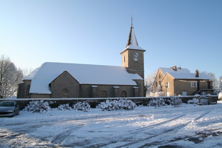 Eglise sous la neige - Granges-sur-Baume