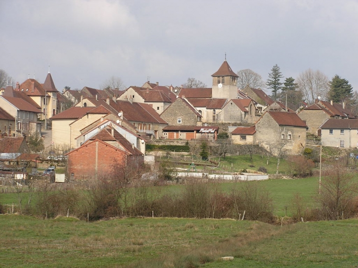 Vue générale du centre prise du lavoir - Vincelles