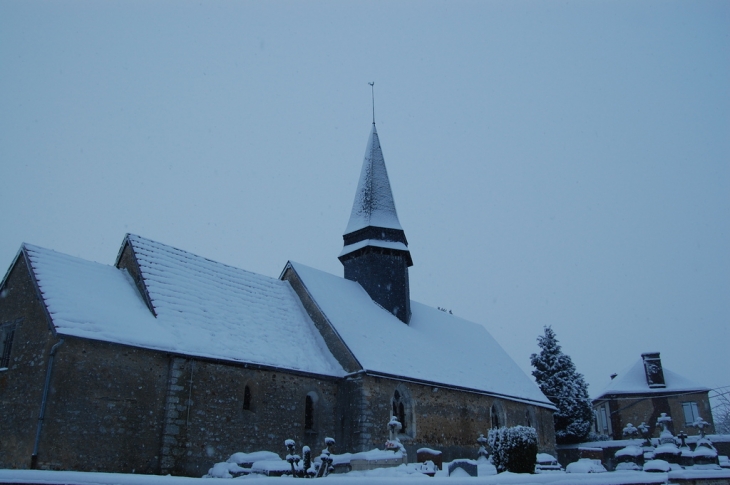 L'église sous la neige - Caillouet-Orgeville