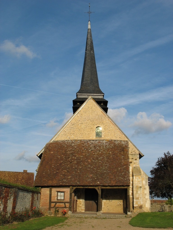 Façade de l'église Saint-Martin avec son porche - Coudres