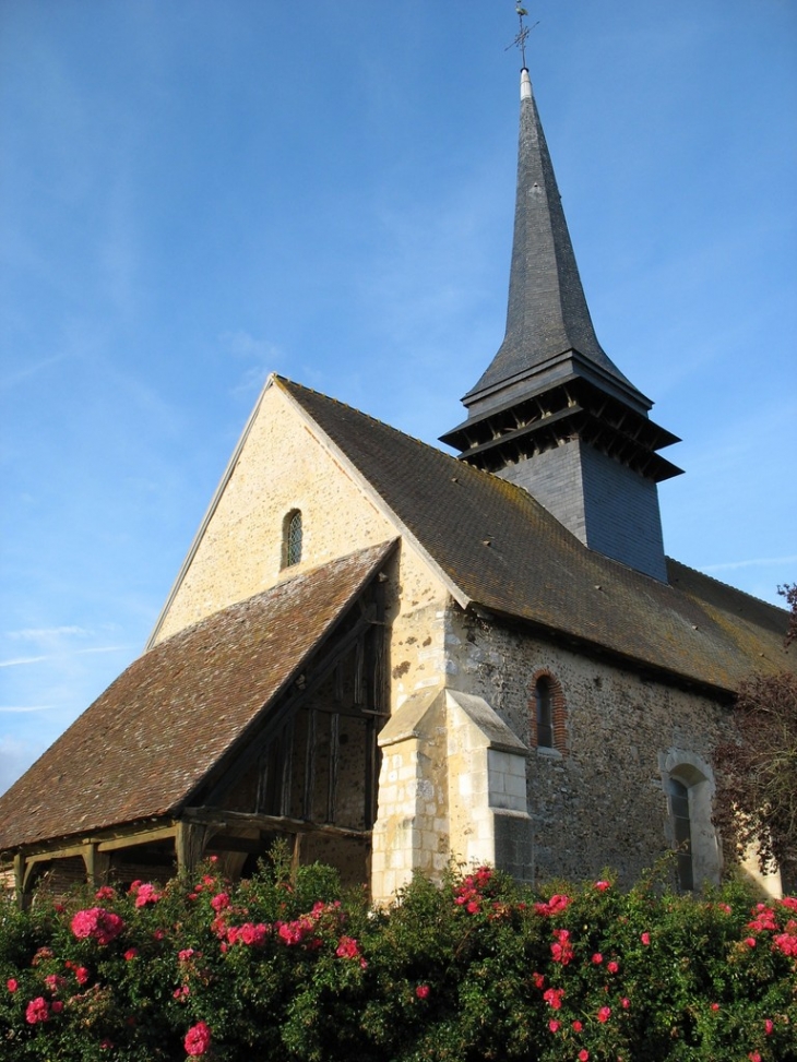 Clocher et porche de l'église - Coudres