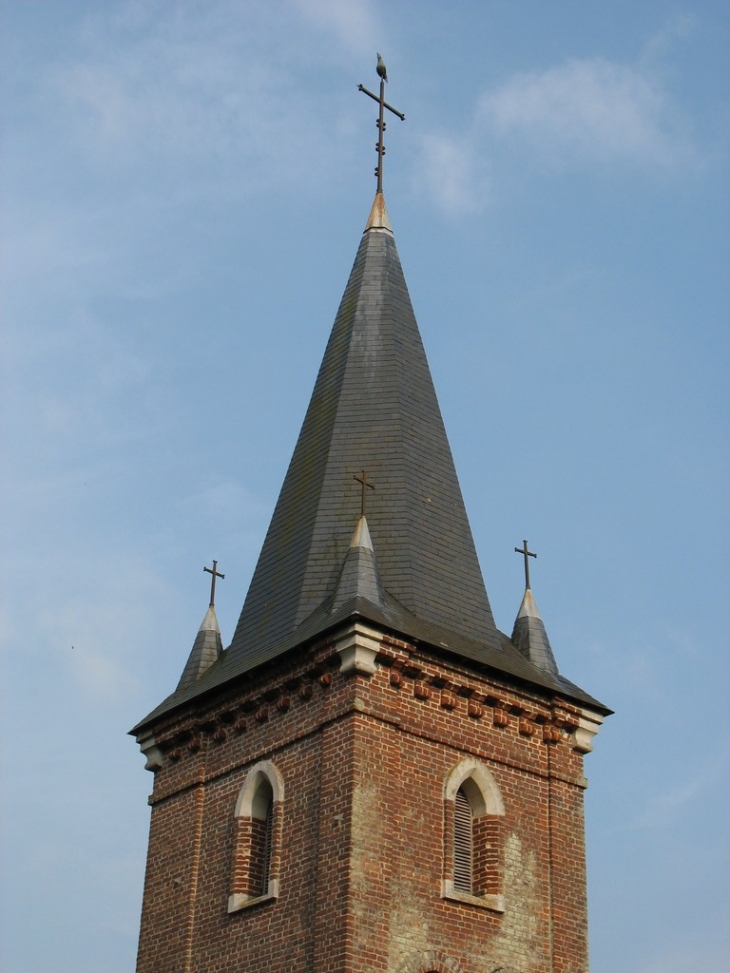 Tour du clocher en briques - Saint-Siméon