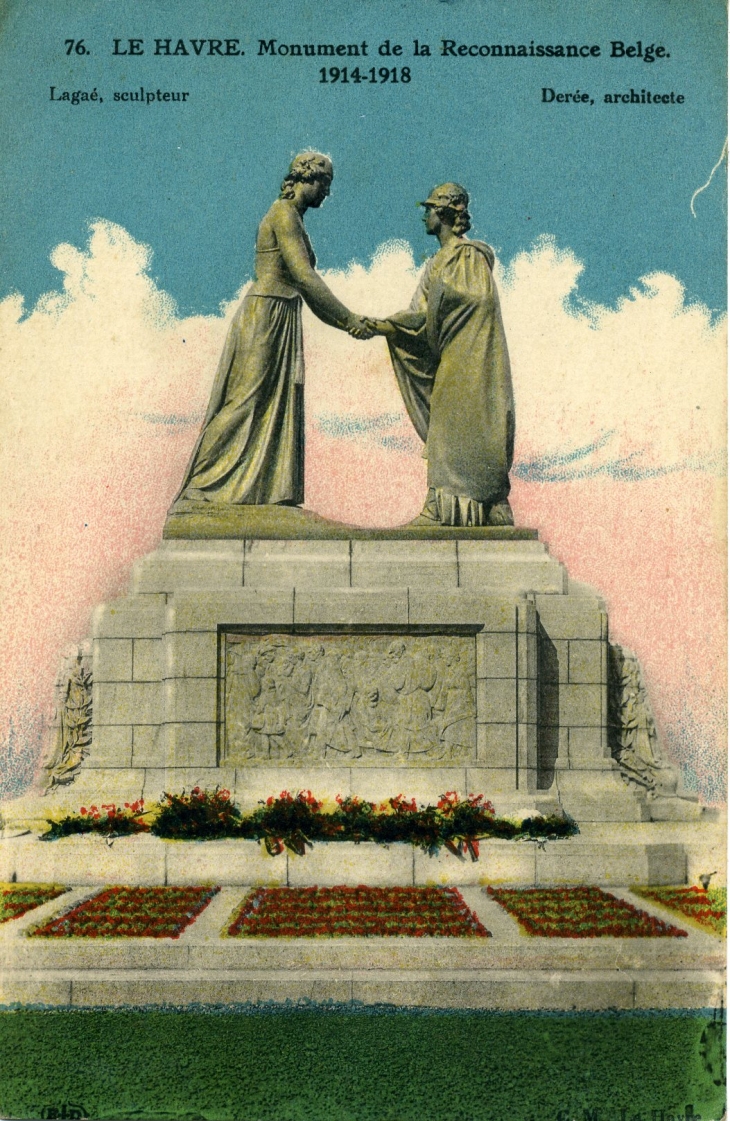 Monument de la Reconnaissance Belge. 1914-1918 (carte postale de 1939) - Le Havre