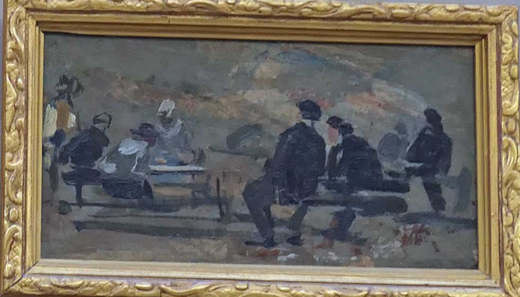 MuMa : BOUDIN Personnages assis vus de dos - Le Havre