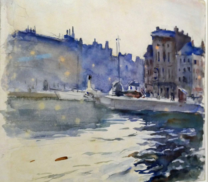 MuMa : exposition Raoul DUFY Aquarelle le quai de l'Ile 1898 - Le Havre