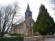 L'église Saint Martin. Epoque et style du XIX siècle. La façade est ornée de motifs géométriques. 