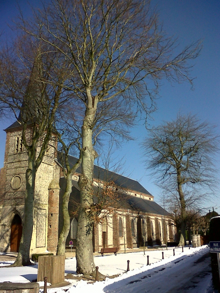 L'église sous la neige - Saint-Pierre-en-Port