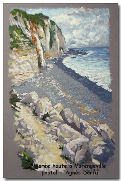 Marée haute à Varengeville- pastel Agnès Dortu. - Varengeville-sur-Mer